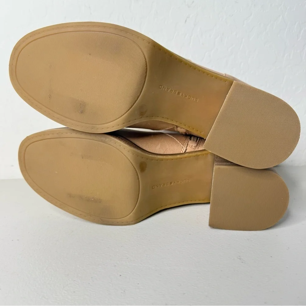 New Lucky Brand Quinlee Dusty SnAnd Stacked Heel Ankle Bootie Size 8